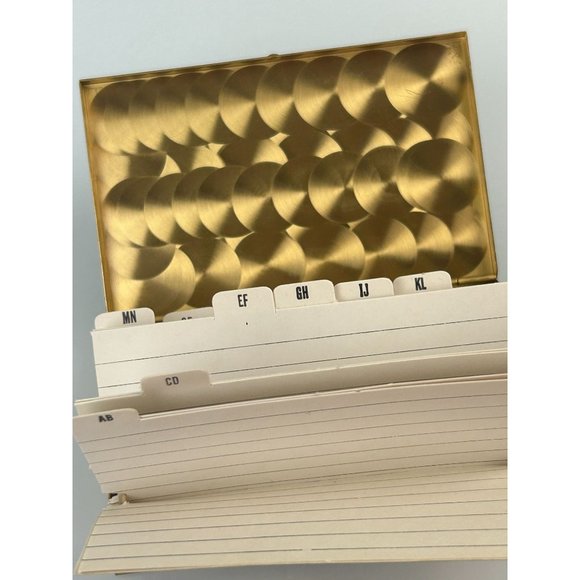 Vintage Pocket Index Addresses Crown Emblem Metal Small Mid-Century Blank Hinged - Picture 8 of 9